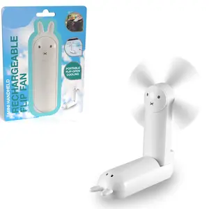Mini Handheld Rechargeable Flip Fan with 3 Speeds – Pocket Size Cooling for Travel, Gym, Office, or Outdoors, Includes USB Charging Cable
