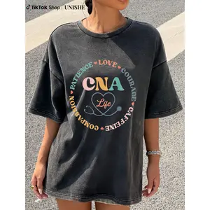 Certified Nursing Assistant Tee – Washed 100% Cotton CNA Life Short Sleeve Shirt