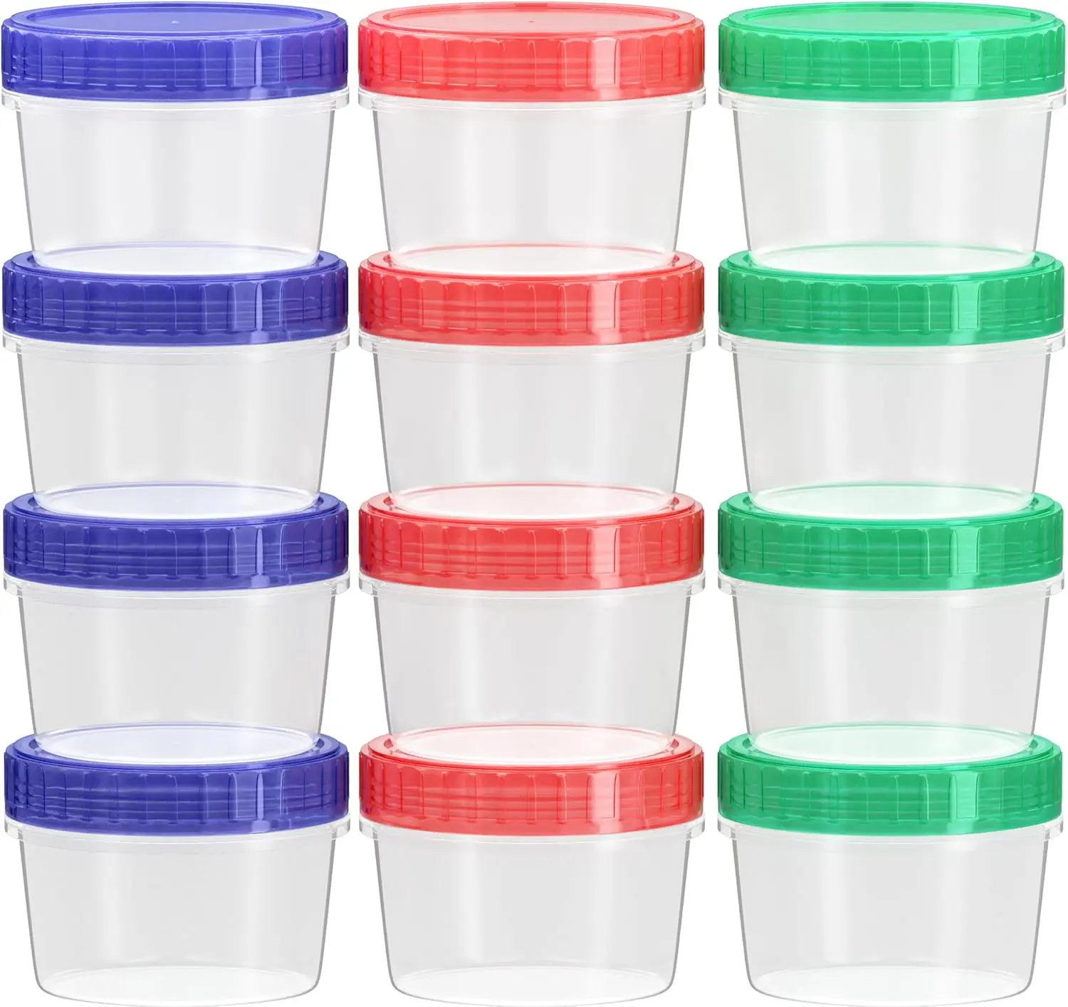 Reusable 12Pcs - 2 Oz Sauce Container to Go With Leak-Proof Twist Top Lids, Plastic Seasoning Containers, Picnic essentials