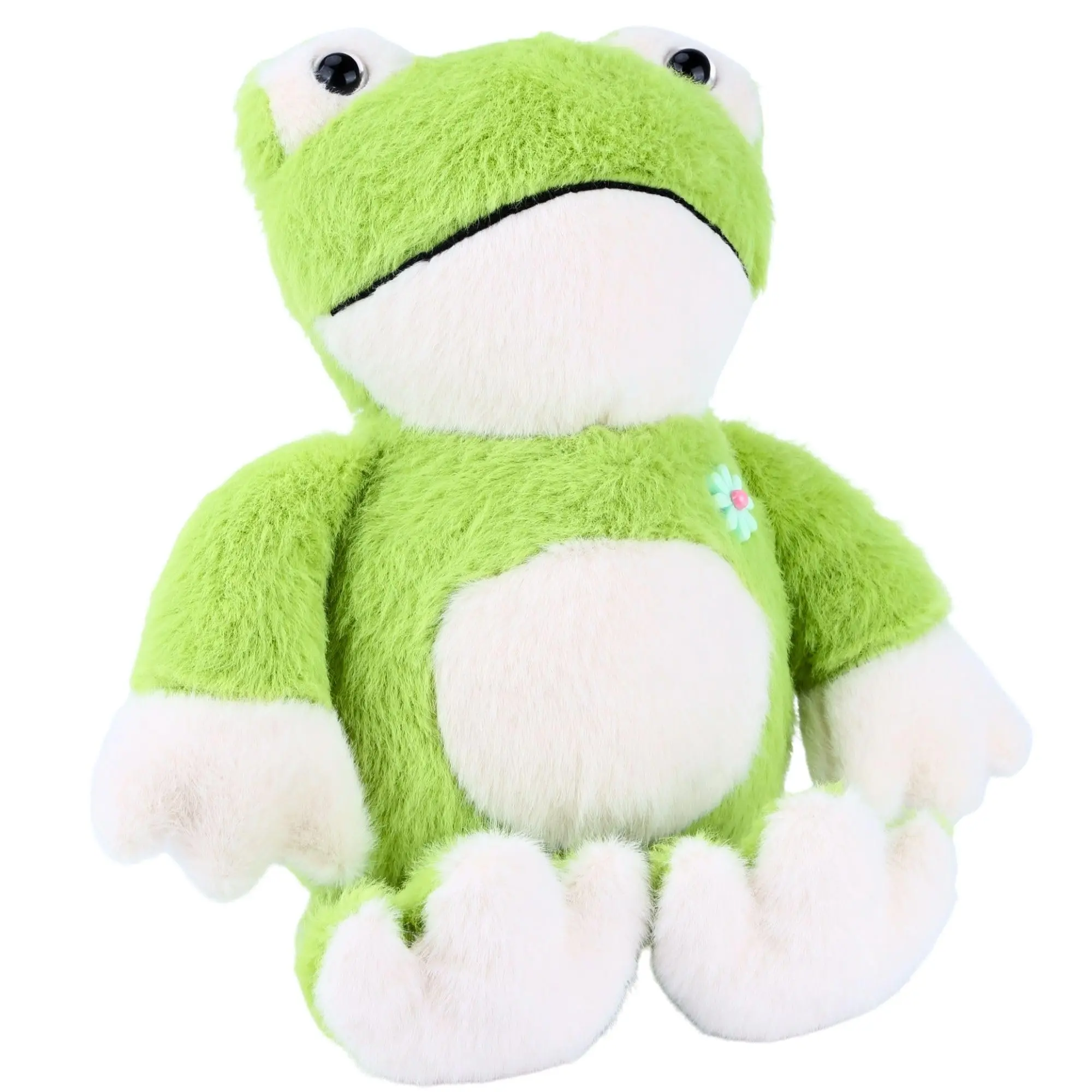 12.6 in Weighted Bottom Green Frog Stuffed Toy with Daisy, 8.66 in/22 cm Sitting Animal & Nature Plush, Desk Buddy for Dorm Rooms/Bedrooms Decor, Kids' Christmas Gift