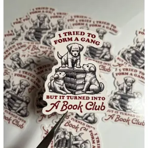 Dog & Book Club Vinyl Sticker