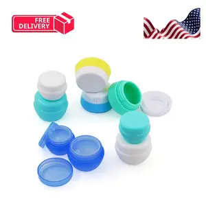 Travel Containers Sets Silicone & PP Cream Jars for Toiletries Empty Lotion Leak-proof (9 Jars)