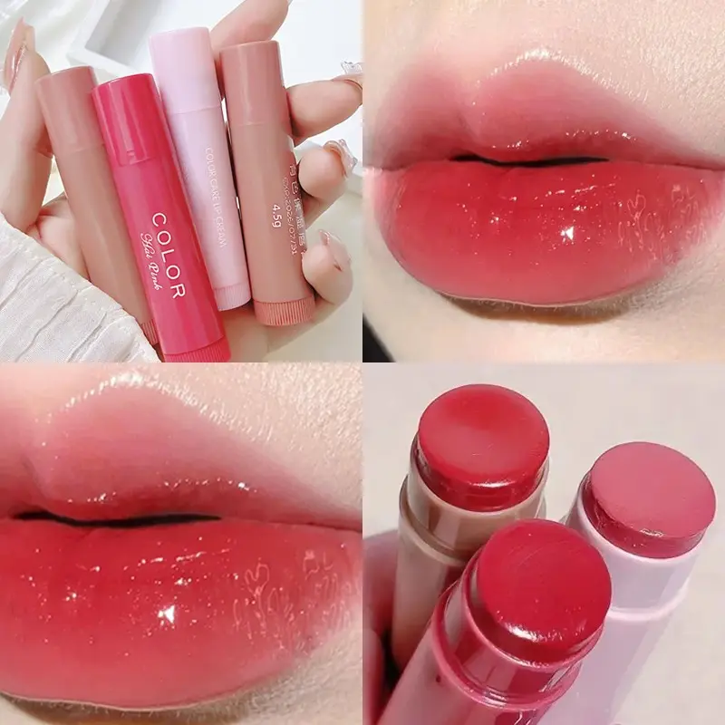 3pcs Volumizing Cherry Tinted Juicy Lip Balm by  – Moisturizing Anti-Crack Glossy Lipstick, Glaze Lip Treatment, All Skin Types, Plant-Based Squalane, Adult Lip Care Paste, Red Hue, Lightweight