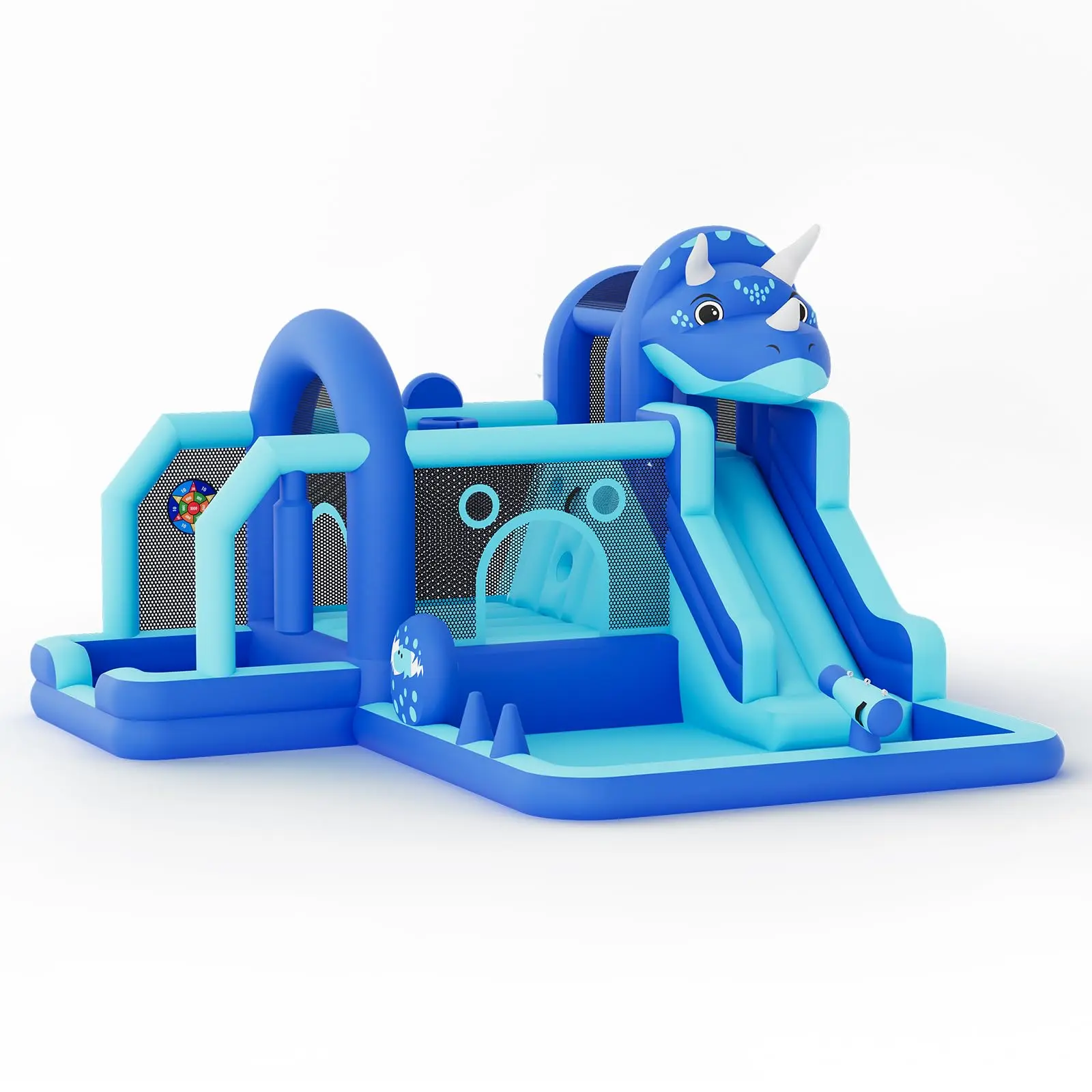 Inflatable Dinosaur Bounce House with Slide & Air Blower – Kids Bouncy Castle for Indoor & Outdoor Play