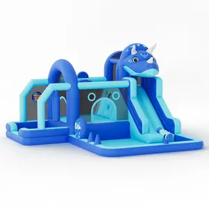 Inflatable Dinosaur Bounce House with Slide & Air Blower – Kids Bouncy Castle for Indoor & Outdoor Play