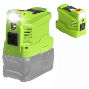 TPDL 150W Power Inverter for Ryobi 18V Battery, DC 18V to AC 110V-120V Portable Inverter with Dual USB Ports & 200LM LED Light, Modified Sine Wave Inverter for Camping, Power Outage Emergency (Tool Only)