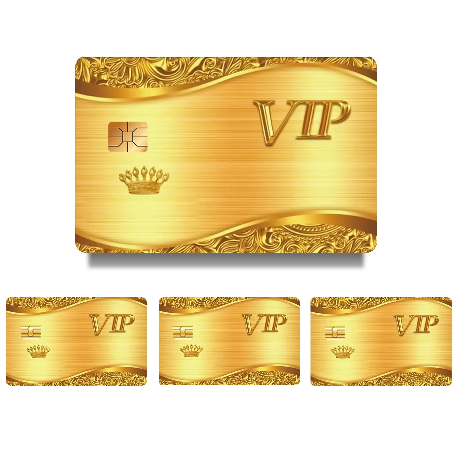 Creative Bitcoin Pattern Credit Card Skin Sticker, 4 Counts/Set Ultra-thin Waterproof Scratch Resistant Card Sticker, Personalized Bank Card Skin Protector, Customizable Stickers, Waterproof Stickers, Decal Sticker