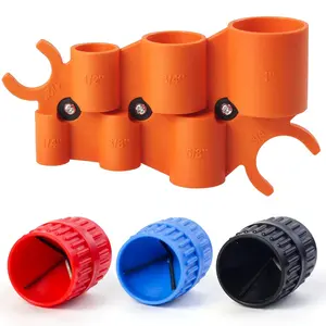 Pipe Deburring Tool with 1/4''-1'' Depth Gauge and 1/8'' to 1-5/8'' Inner Outer Reamer for Copper/PVC/PPR/Brass/CPVC/PE-RT/Aluminum Pipe - 4 Pack