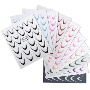 Gradient French Tip Nail Stickers, INS Back Glue DIY Nail Decals, Fashion Trendy Self-Adhesive Nail Art Decor For Beginners Handmade Manicure