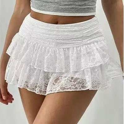 Short White Skirt Ruffle TikTok Shop