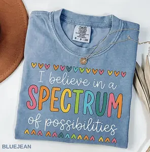 Comfort Colors I Believe In A Spectrum Of Possibilities Shirt, SPED Teacher Gift, Full Color