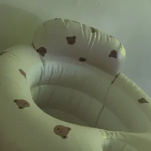 Inflatable Baby Seat with Built-in Air Pump, Inflatable Toddler Baby Chair for Babies 3 Months & Up, Blow up Baby Seat with Full Enclosure Protection, Baby Stuff with PVC Material, Sit Me Up Floor Chair