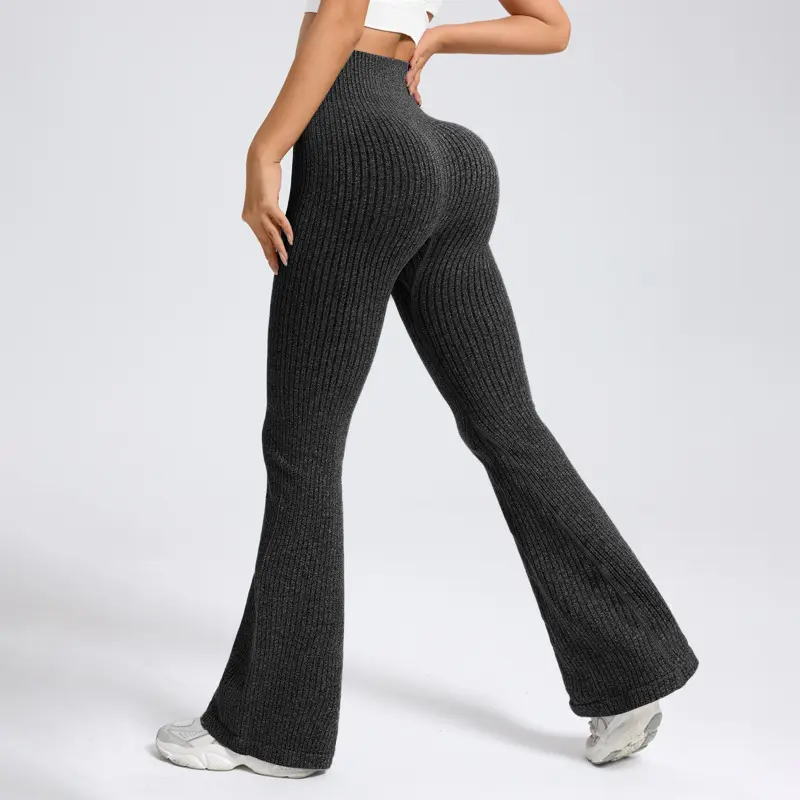Women's Seamless Tummy Control Leggings, High Stretch Rib-Knit with a Striped Pattern and Butt Lifting V-Back, Leggings Tummy Control, Athleisure Wear, Sporty Chic, Womens Fitness, All-Season, High Stretch Knit, Polyamide Blend