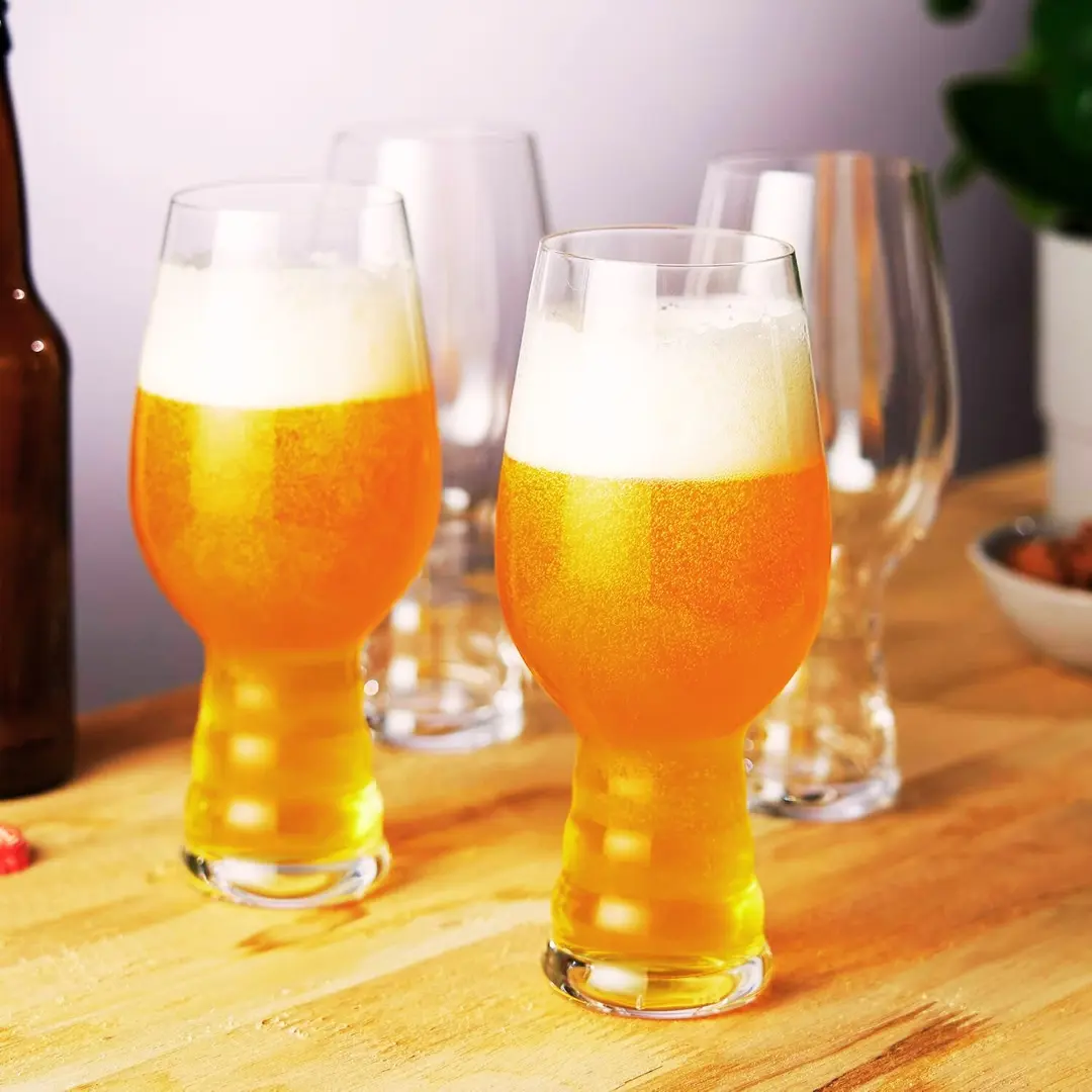 Set of 2 Craft Beer IPA Glasses - 19.1oz Lead-Free European Crystal | Modern Beer Glasses, Dishwasher Safe | Premium Quality Pint Glass Gift Set for Beer Lovers
