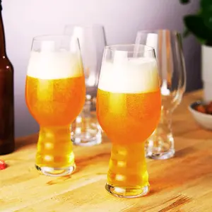 Set of 2 Craft Beer IPA Glasses - 19.1oz Lead-Free European Crystal | Modern Beer Glasses, Dishwasher Safe | Premium Quality Pint Glass Gift Set for Beer Lovers