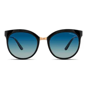 Velvet Eyewear Steffie V752BK30 Black Frame Blue Yellow Fade Lens Medium Size Sunglasses with 100% UV Protection