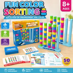 Fun Color Stacking Game, Stacking Tower Game, Educational Puzzle for Kids, Family Party Game, Unisex Toy for Ages 6+, Perfect Holiday Gift