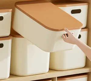 Storage box desktop small miscellaneous snacks rectangular with lid storage box kitchen table sorting plastic storage basket