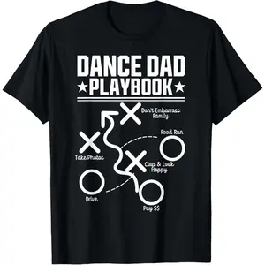 Dance Dad Comp Funny Playbook Dancing Daddy Proud Dancer Dad T-Shirt Pure Cotton Graphic Tees Menswear Top: Gifts for Men & Women