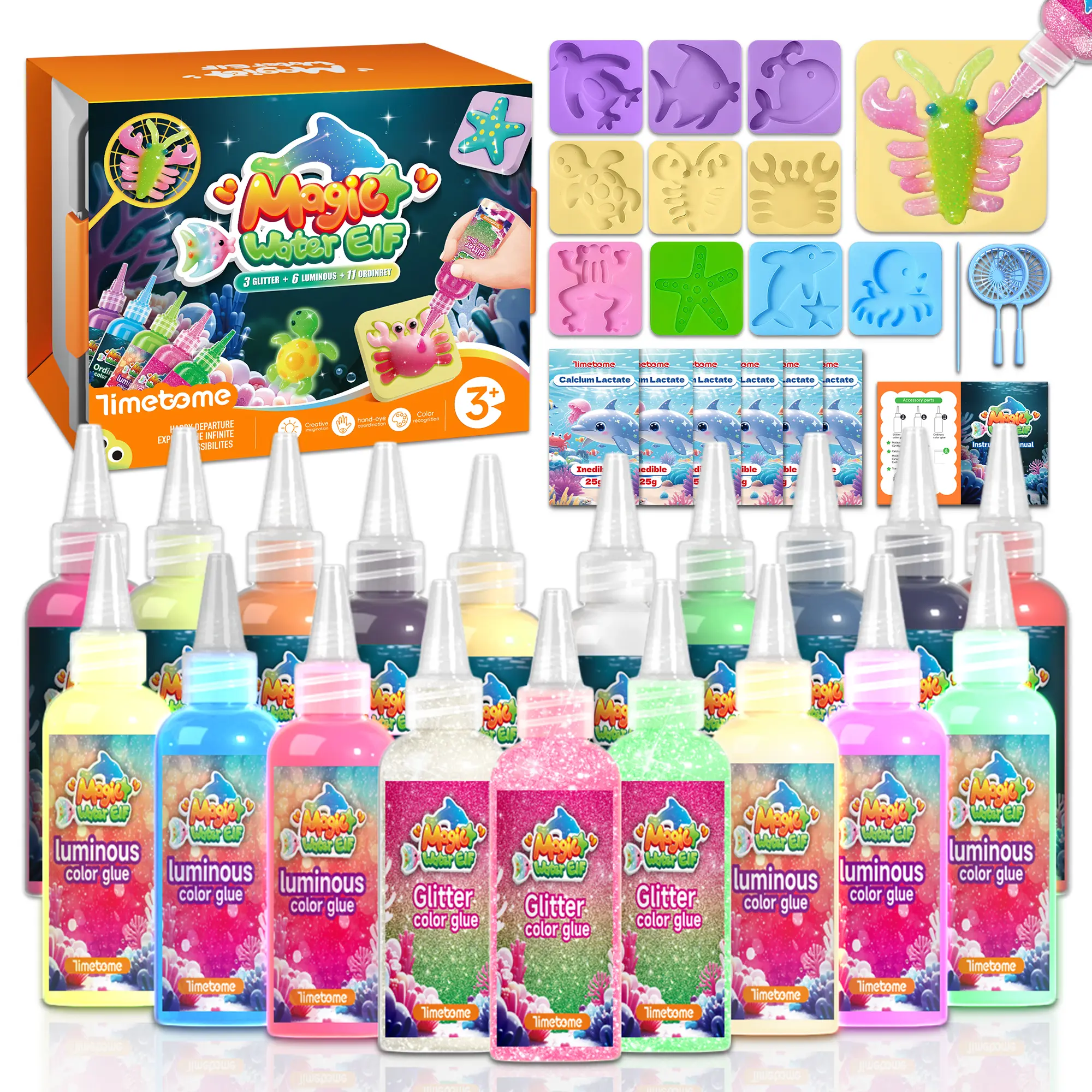 2026-TIMETOME Magic Water Elf Toy Kit,Aqua Fairy Water Gel kit with 20 Magic Gel&10 Molds-Easter Craft, Water Pets, Birthday Gifts，Pool Toys on Sale
