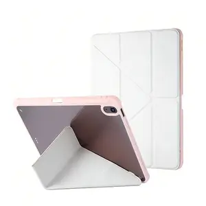 Solid Color Y-Fold iPad Case with Pencil Holder, Foldable Anti-Slip Adjustable Stand, Compatible with iPad 10th/11th Gen, iPad A16, 10.2" iPad, 11" iPad Pro 2020/2021, 11" iPad Air, iPad 2025 & Samsung Galaxy Tab S9 FE+ 12.4" Series, Ideal for Daily Use