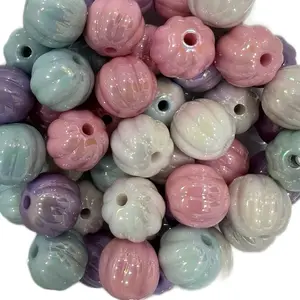 50pcs Pastel Pumpkin Bead Mix 15.5mm for DIY Pen beadable pens - blue white pink purple beads Beading Accessories Beaded Jewelry