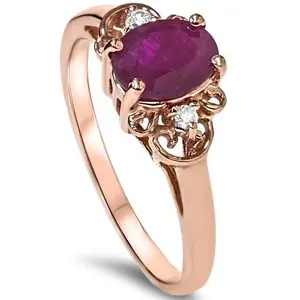 3/4ct Ruby & Diamond Vintage Filigree Ring 14K Rose Gold 3/4ct Ruby & Diamond Vintage Filigree Ring 14K Rose Gold