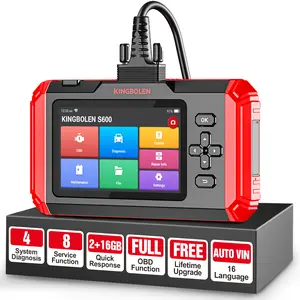 KINGBOLEN S600 Car Diagnostic OBD2 Scanner with 4 System,OIL TPMS BRAKE SAS AFS ABSbleed Inject etc,ENGINE/AT/SRS/ABS Scan Tool with 10 Reset,AutoVIN Code Reader Automotive Scan Tool Car Circuit Tester