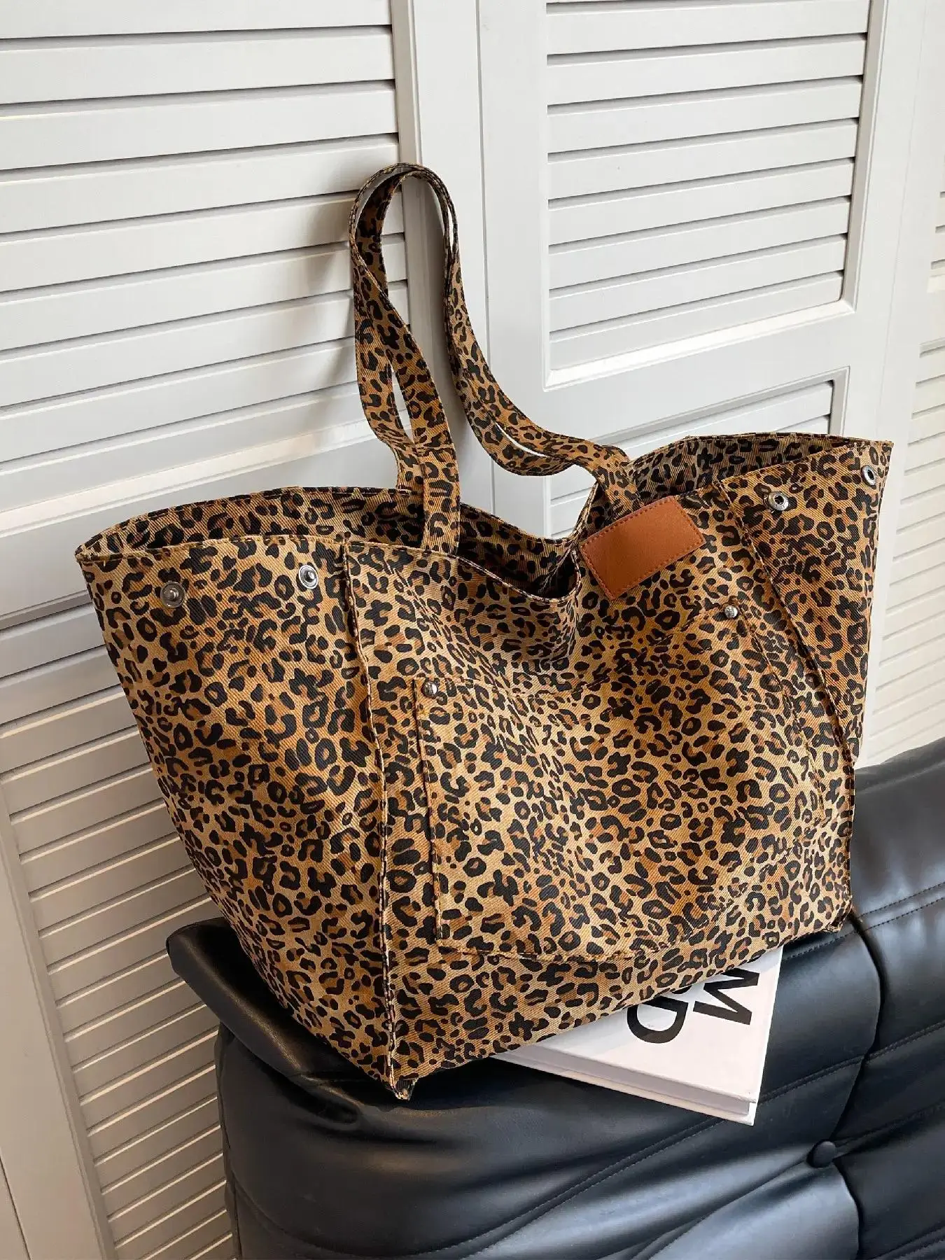 Leopard Pattern Tote Bag, Casual Fashionable Shoulder Bag for Women & Girls, Trendy Versatile High-quality Daily Commuting Bag
