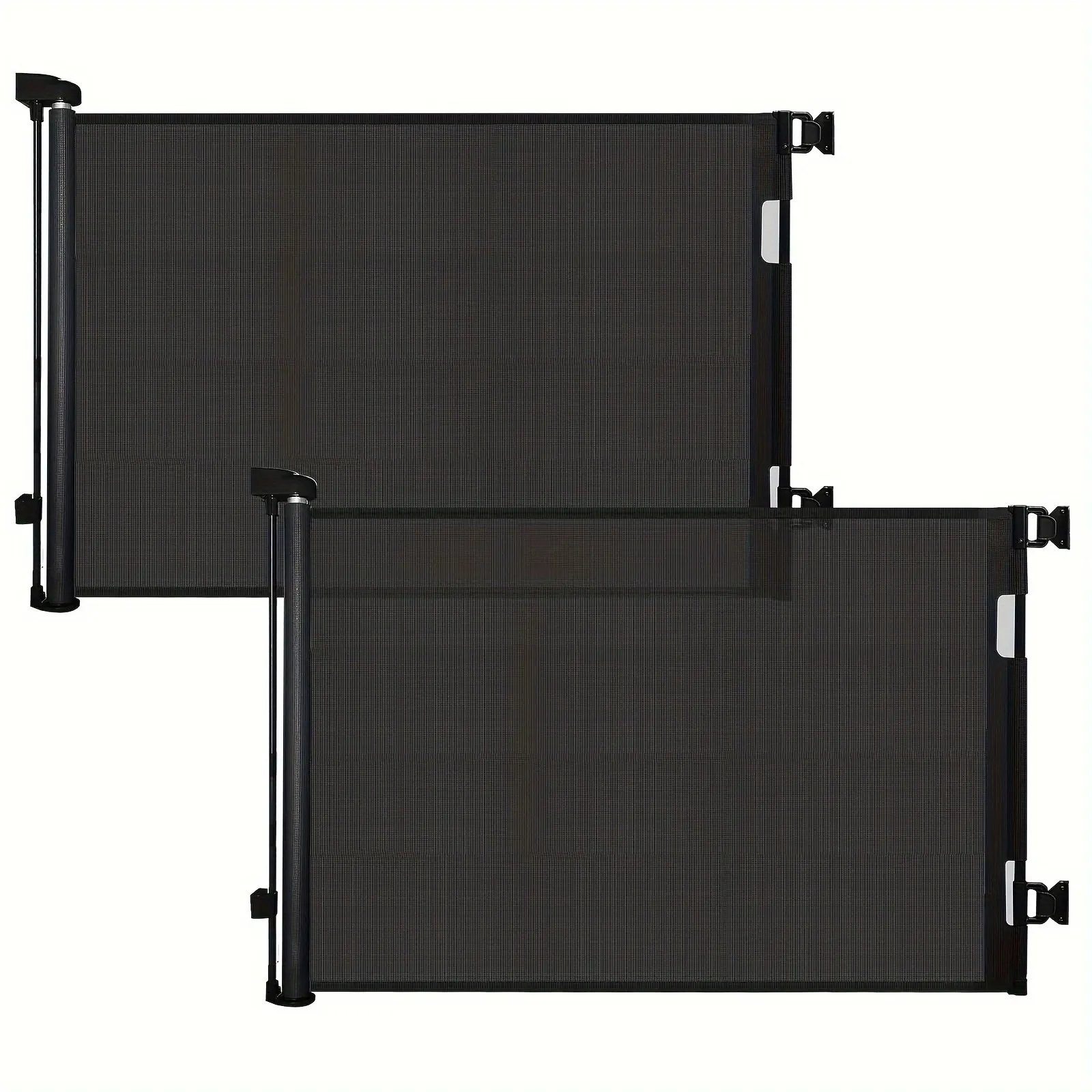 2pcs Retractable Baby Gate, Mesh Baby Gate Or Mesh Dog Gate, 33" Tall, Extends Up to 55" Wide, Child Safety Gate for Doorways, Stairs, Hallways, Indoor/Outdoor(black, Grey, White 33"x55"), As A Gift for Halloween Or Christmas