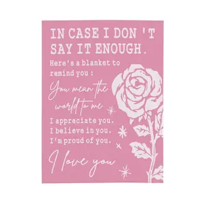 Valentines Day Gifts for Her, Romantic I Love You Blanket, Anniversary, Birthday Gifts for Girlfriend, Wife, Women, I Love You Gifts for Her, Throw Blanket with Rose Print