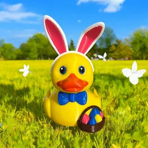 Easter Bunny Duck 3D Printed Duck Collectible Plastic Figurine for Jeep Lovers