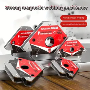 OUDISI Heavy-Duty Adjustable Angle Welding Magnet - Heat Resistant, 45/90/135/180° Magnetic Brackets, Non-Slip Base, Precise Alignment for Metal Welding, Industrial Steel Clamping Tool