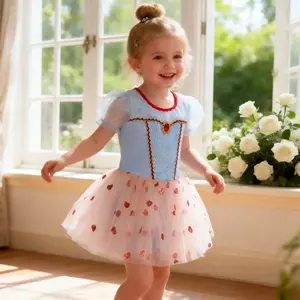 Puff Sleeve Heart Sequin Ballet Tutu | Sparkly Princess Performance Dress for Toddler Girls