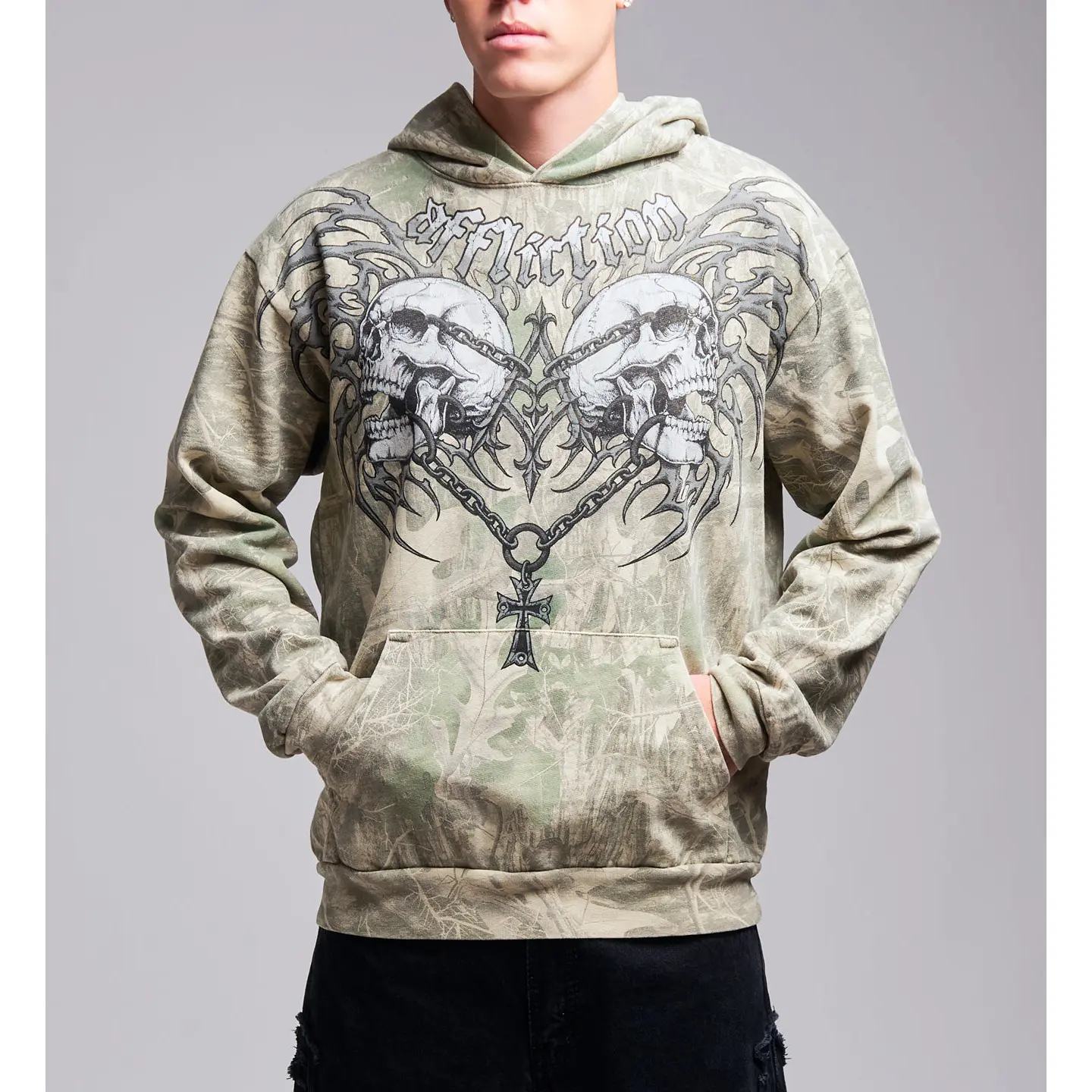 Affliction Men's Pullover Hoodie Collapse