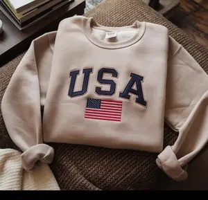 Embroidered Usa Sweatshirt Womens Usa Crewneck Sweatshirt Usa Shirt America Sweatshirt 4th Of July Sweatshirt Patriotic Sweatshirt