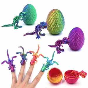 3D Printed Colorful Tyrannosaurus Rex Skeleton Model, Dinosaur Figurine, Dragon Egg Set Ornament, Home Office Desktop Decor, Car Decoration, Gift for Friends