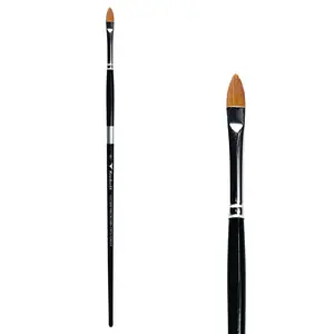 Trekell Golden Taklon Long Handle Artist Brush -  Size #8 Cat's Tongue