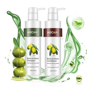 Olive Oil Shampoo Set with Biotin, Moisturizing Formula, Improves Hair Elasticity, Deep Scalp Nourishment, Suitable for Dry Frizzy Hair Care.