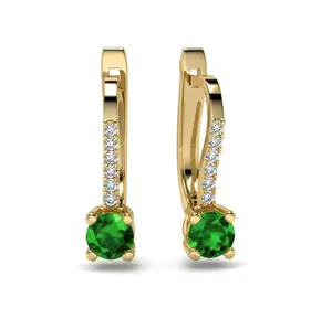 Vintage-Inspired Emerald & Crystal Hoop Dangles | Timeless Beauty