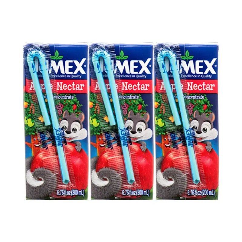 2x Jumex Mini Apple Nectar 3-Pack - Refreshing Fruit Juice Beverage Drink Healthy Natural Flavors Kids Lunchbox Snacks Bottled Liquid Refresher Hydration Pantry Grocery Essentials Bundle Lot Bulk Wholesale Multi Pack 64oz Total