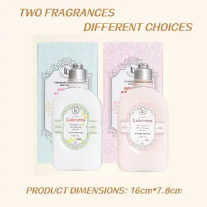 Ladoverna Body Lotion 2 Fragrances (Sakura+Osmanthus) | 46% Moisturizing + 8H Long-lasting Scent | Lightweight Non-sticky