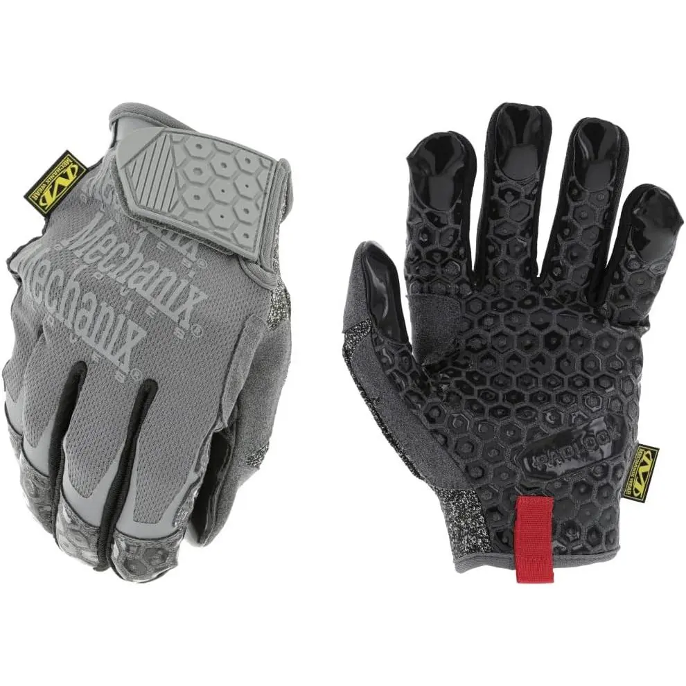 Cut Resistant Box Cutter Gloves with Thumb Guard - Wide Fit, Hook and Loop Closure, Machine Washable, Touchscreen Compatible, Durable Grip Palm, Advanced Protection, Breathable - for Carpentry, Heavy Lifting - Large, Grey, Fast Shipping, Glass Handling, C