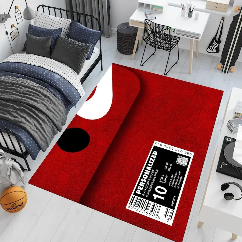 Personalized Sneakers Box Rug Sport Decor, Custom Area Rug