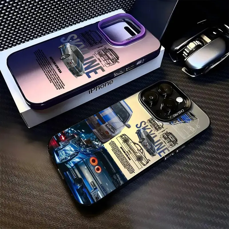 Fast & Furious R34 Colored Silicone Cellphone Cover - Protective Tech Accessory for iPhone 17, 16, 15, 14, 13, 12 Pro Max, 12, 11 Plus Devices | Phone Accessories