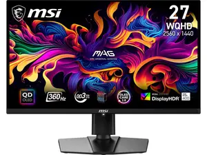 MSI MAG 271QPX QD-OLED 27" 16:9, QD-OLED Gaming Monitor, 360Hz 0.03ms, 2560 x 1440 (WQHD), Height Adjustable Arm MSI MAG 271QPX QD-OLED 27" 16:9, QD-OLED Gaming Monitor, 360Hz 0.03ms, 2560 x 1440 (WQHD), Height Adjustable Arm
