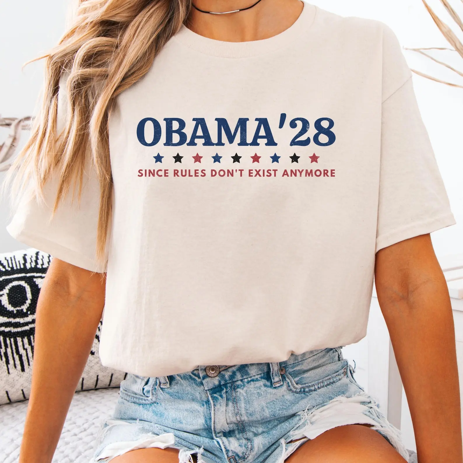 Funny Political Tee, Obama 2028 Since Rules Dont Exist Anymore Shirt, Retro Election Parody Tee, Liberal Humor Gift For Progressive Democrat
