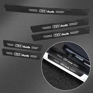 High-Quality Carbon Fiber Car Door Sill Protector Sticker, Fits Audi Q5 Q3 Q2 Q7 A3 B5 B6 B7 B8 B9 8p 8v 8L A5 A4 C6 C5 A1 A6 A7, Car Accessories