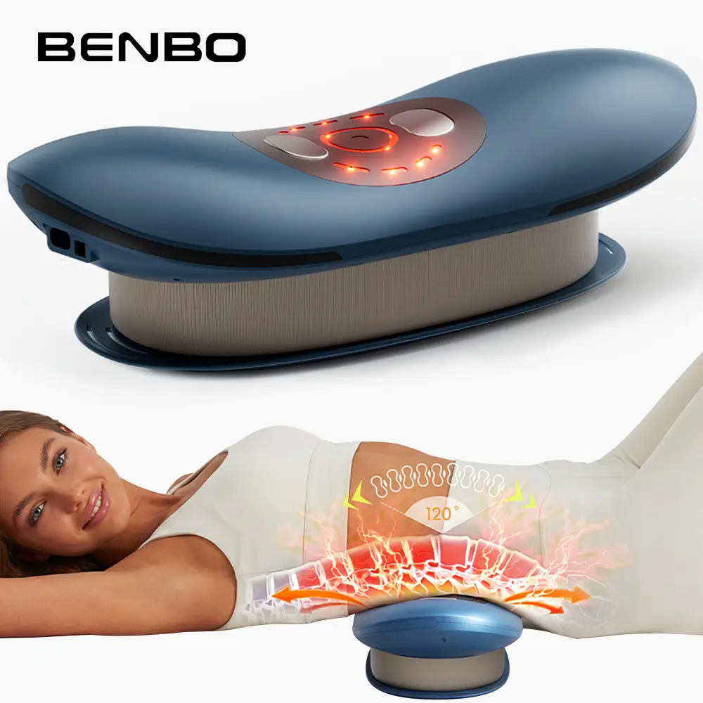 BENBO 5-in-1 Lower Back Massage - Multifunctional Waist Stretching Back Traction Device, 3-Level Vibration Massage，Thermal Therapy, Adjustable Speed, Body Circulation Boost for Waist Comfort Care