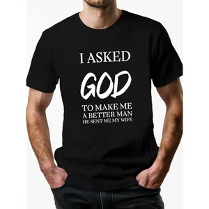1 pc, 100% cotton T-shirt, god Wife G500 pure cotton men's T-shirt comfort fit